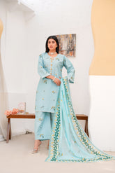 Doria Cotton Embroidery 3Pc Stitched Suit