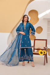 Doria Cotton Embroidery 3Pc Stitched Suit