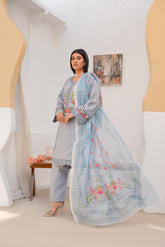 Doria Cotton Embroidery 3Pc Stitched Suit
