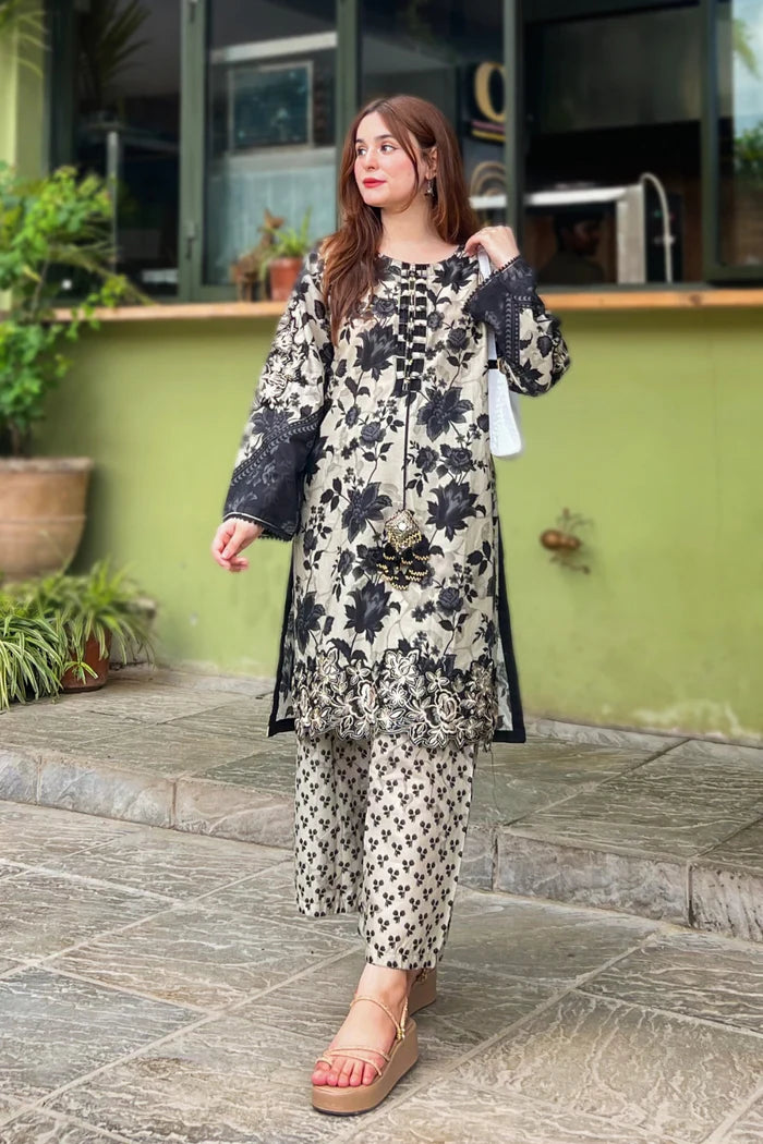 BEST SELLING - BLACK ELVIS Khadar 2PC EMBROIDERED DRESS