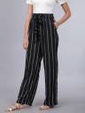 Women's Palazzo Pants Solid and Stripe Culottes Trousers