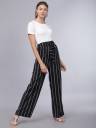 Women's Palazzo Pants Solid and Stripe Culottes Trousers