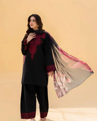 Zaroon – Luxury Embroidered 3-Piece Lawn Set with Farshi Shalwar