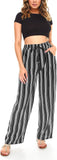 Women's Palazzo Pants Solid and Stripe Culottes Trousers