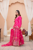 Women's Stitched Fancy Organza Embroidered Lehanga 3Pc