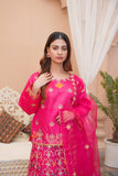 Women's Stitched Fancy Organza Embroidered Lehanga 3Pc