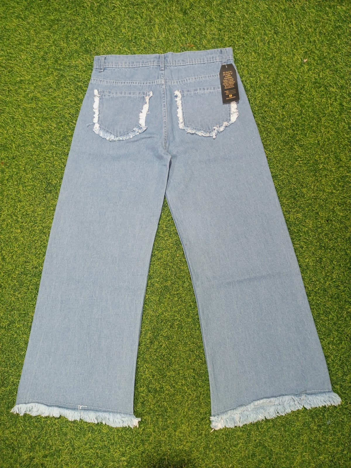 High Waist Wide Leg Black Butterfly Print Flapper Pant/Jeans For Girls