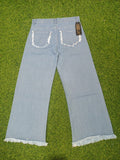 High Waist Wide Leg Black Butterfly Print Flapper Pant/Jeans For Girls