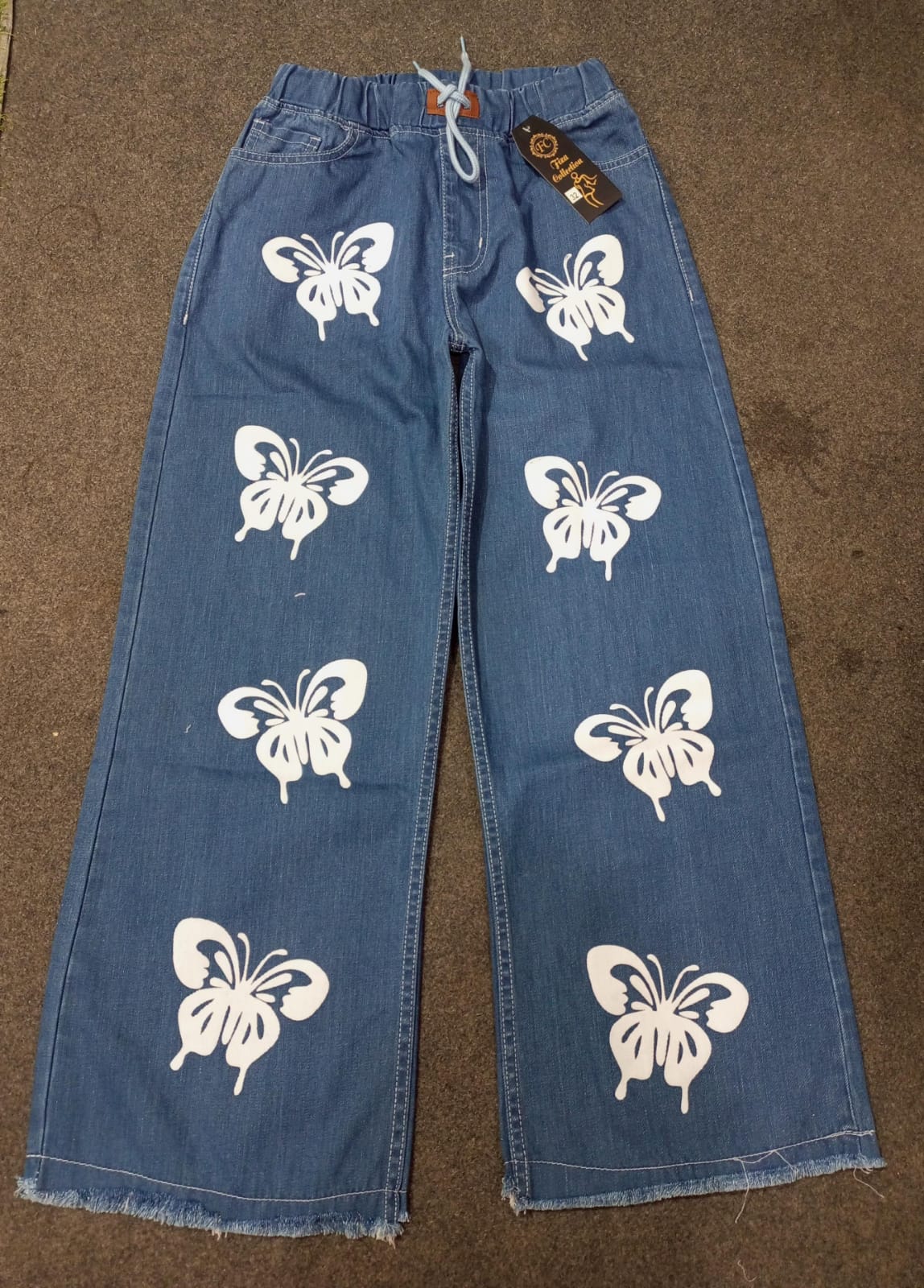 Butterfly Print Elastic Flapper Pant/Jeans For Girls