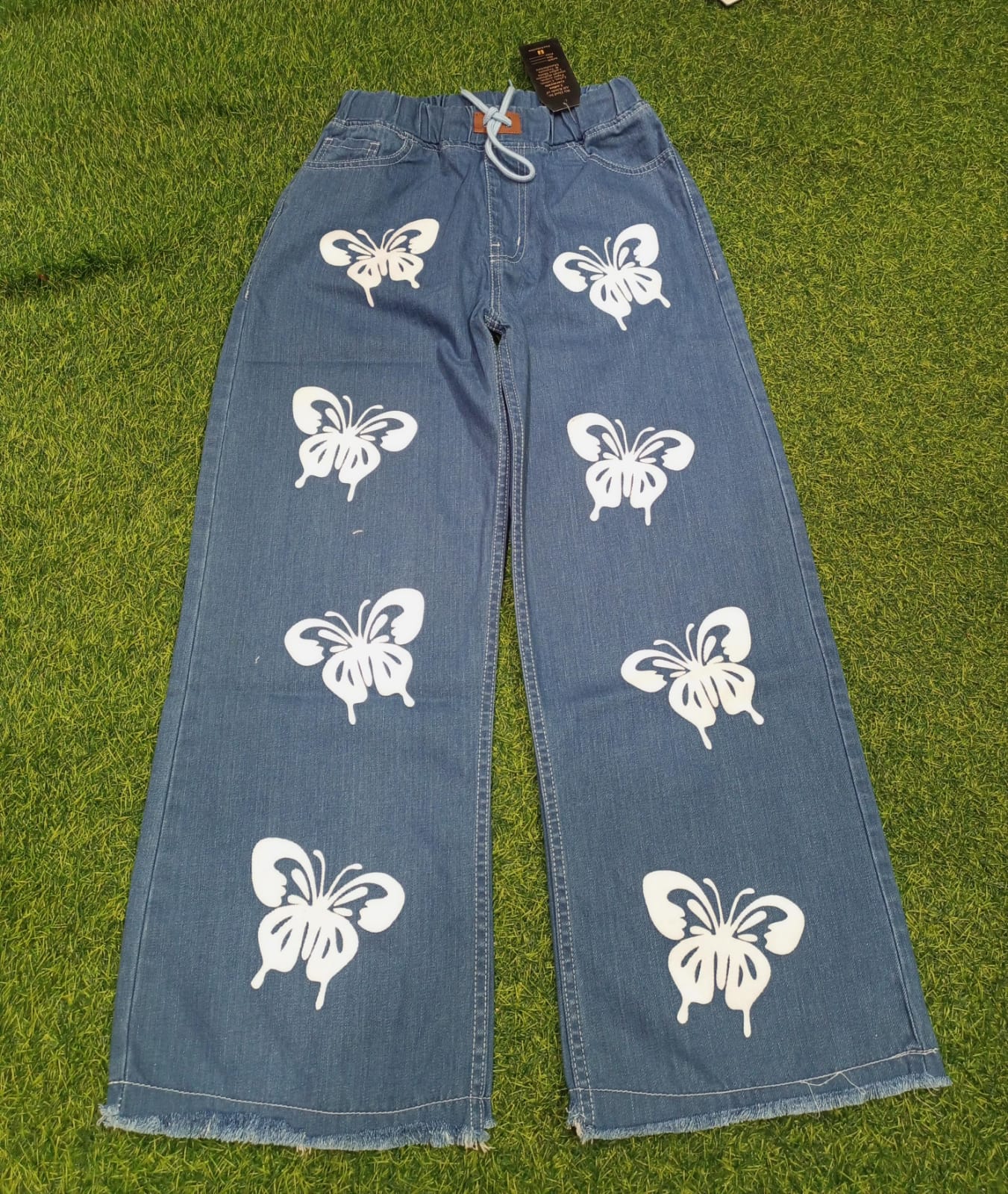 Butterfly Print Elastic Flapper Pant/Jeans For Girls