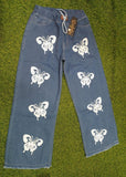 Butterfly Print Elastic Flapper Pant/Jeans For Girls