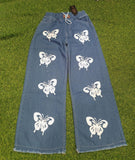 Butterfly Print Elastic Flapper Pant/Jeans For Girls