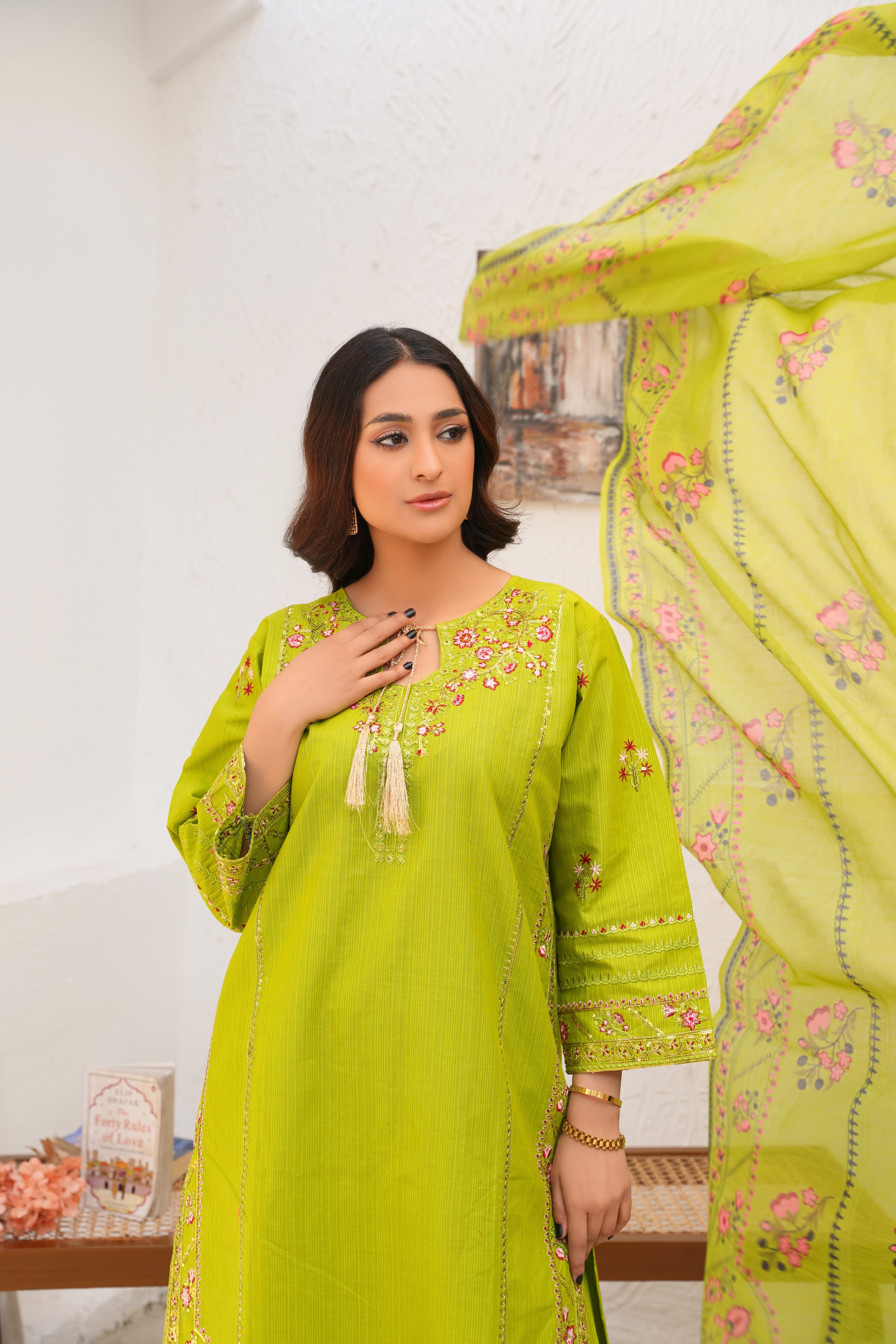 Doria Cotton Embroidery 3Pc Stitched Suit