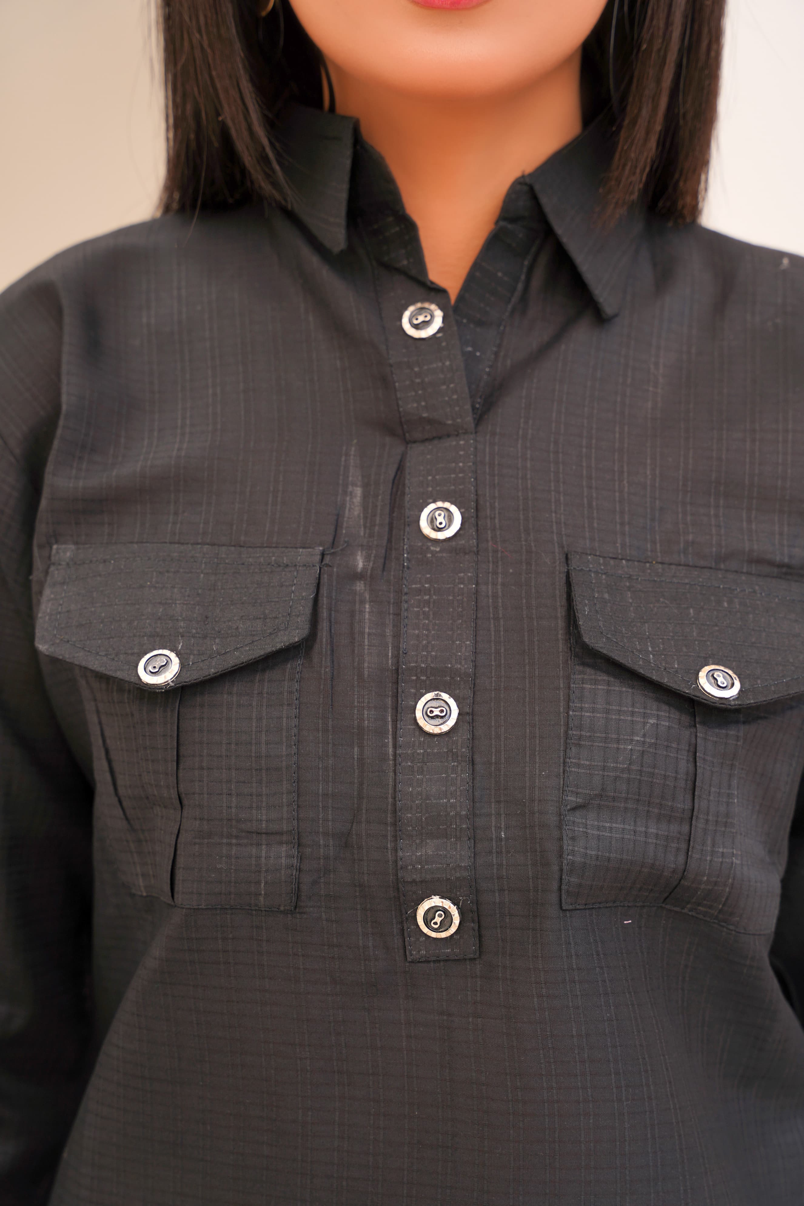 Doria Cotton Pocket Style 2Pc Stitched Suit
