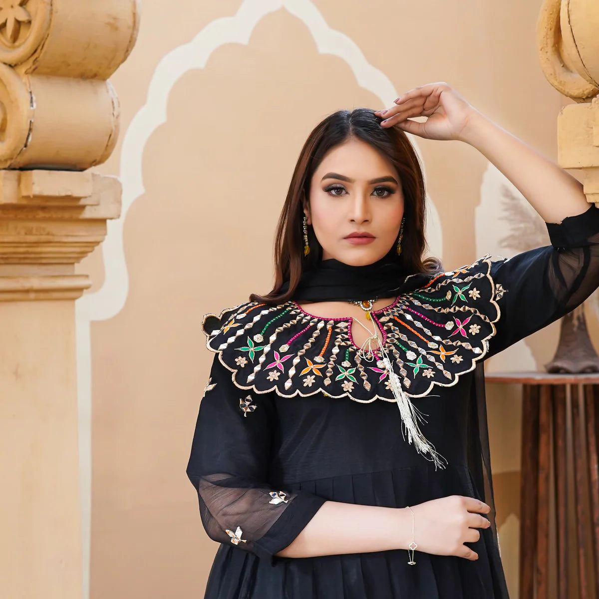 Muntaha Chiffon Embroidery Maxi 3Pc