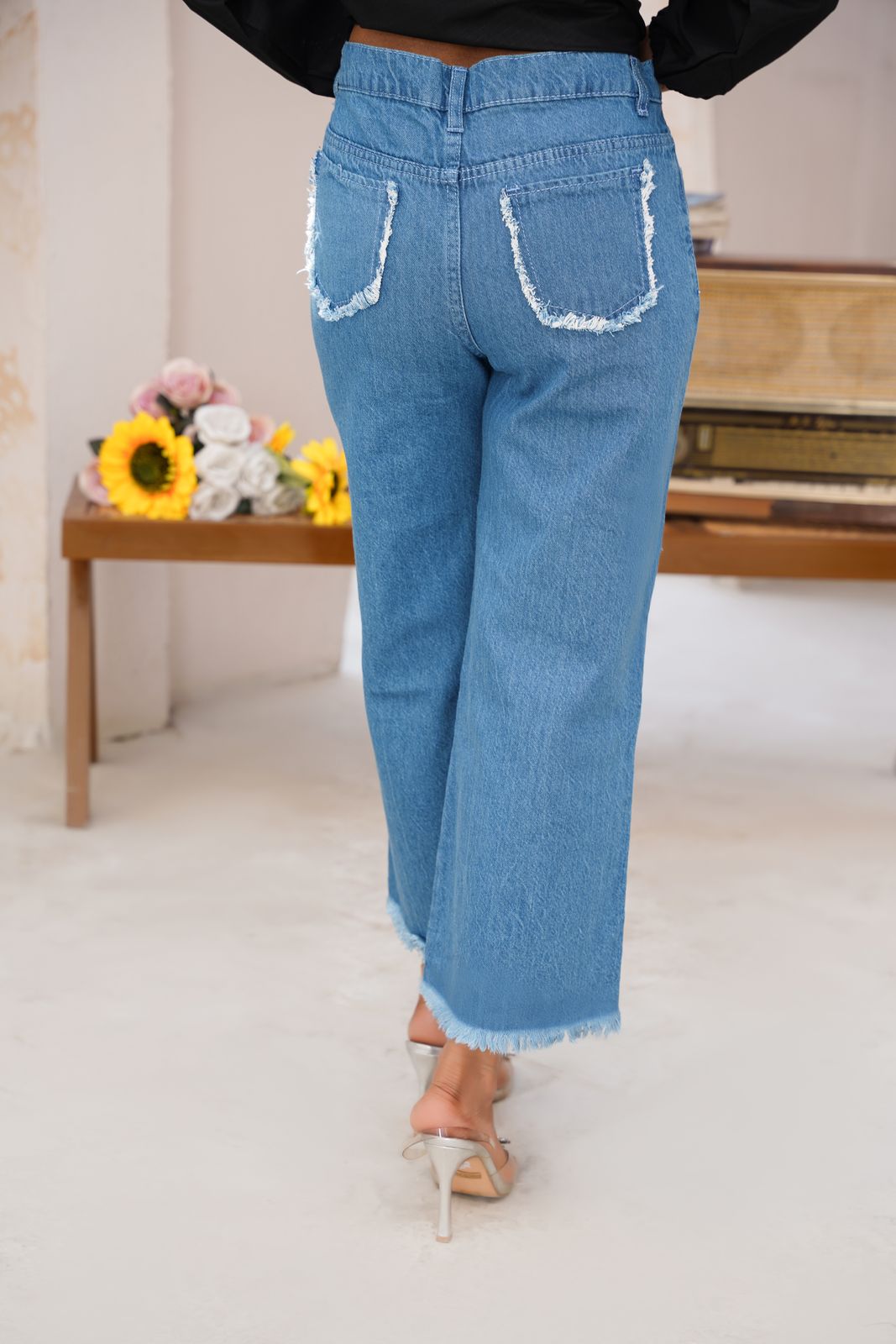 BETTERFLY DESIGN PRINTED FLAPPER JEANS PANT