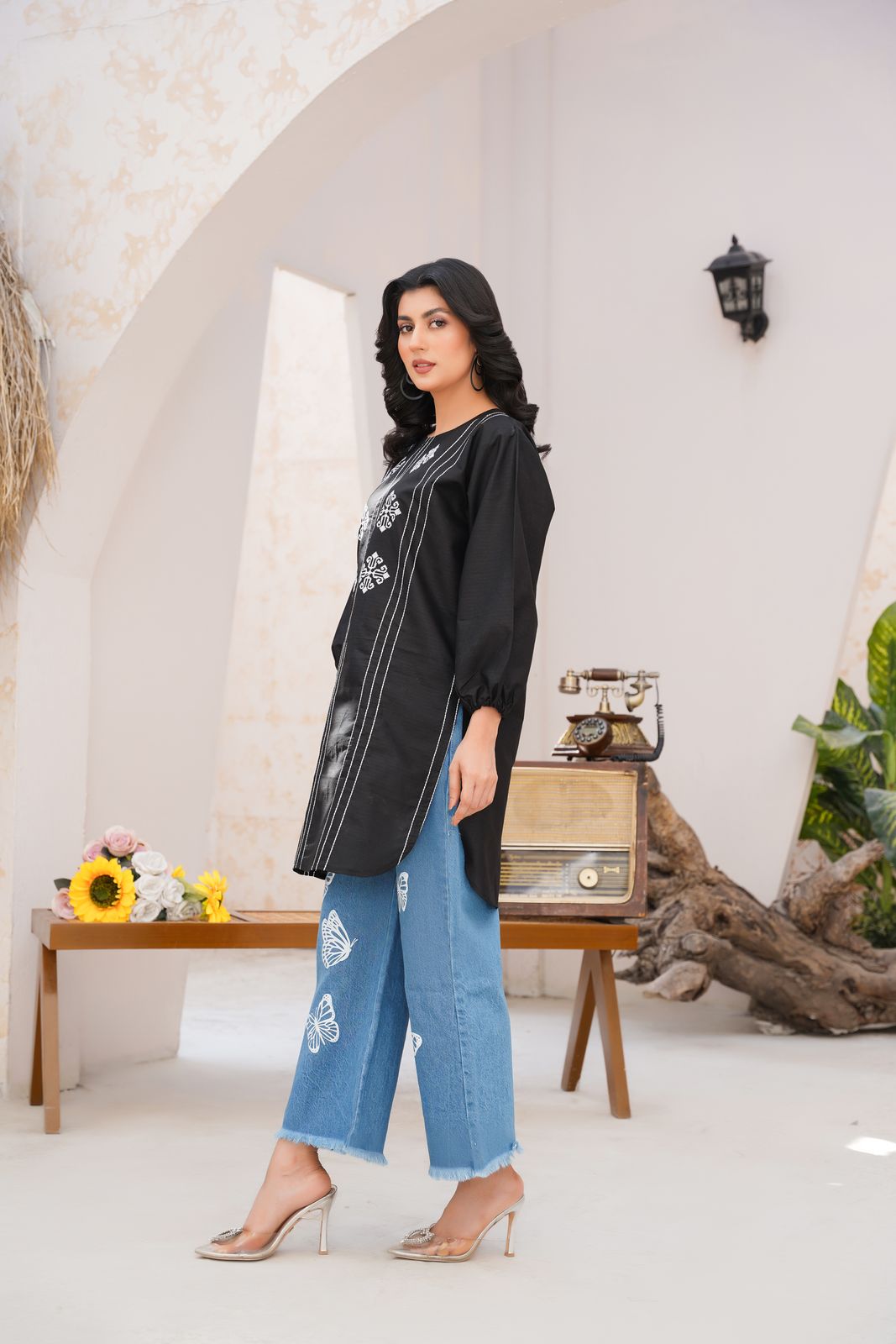 Co-Ords 2Pc Flapper Jeans With Doria Cotton Top