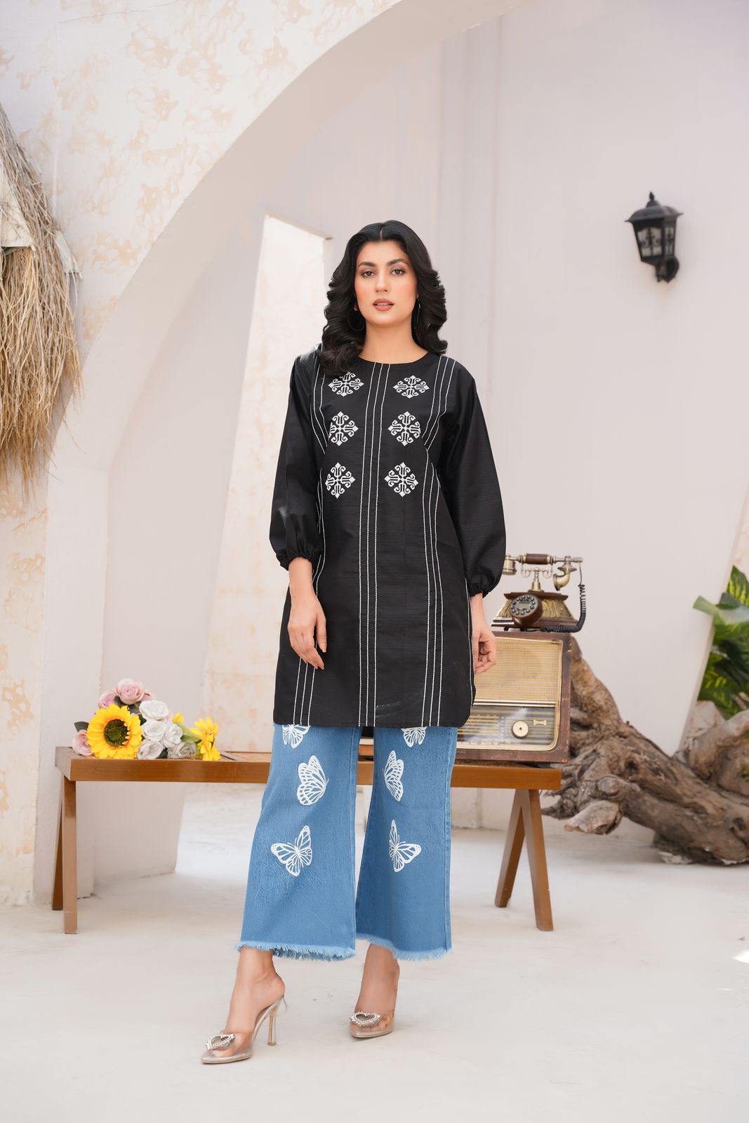 Co-Ords 2Pc Flapper Jeans With Doria Cotton Top