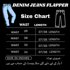 Dori Elastic Waist Rough Denim  Embroidery Trousers