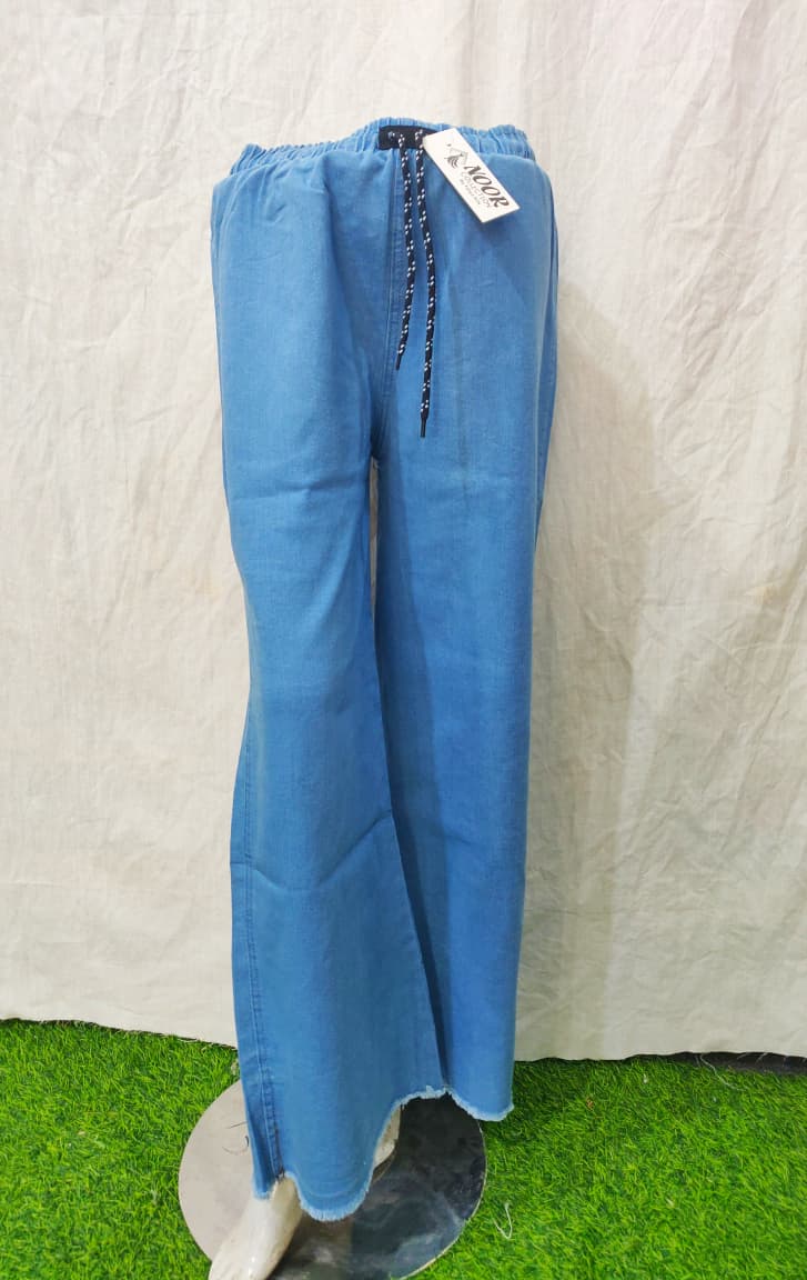 Light Blue Denim Wide-Leg Trouser