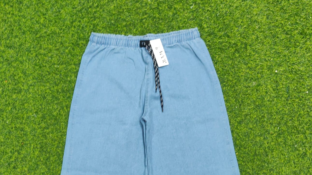 Light Blue Denim Wide-Leg Trouser